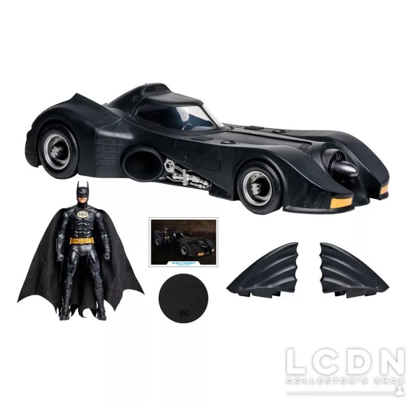 DC Multiverse Batman 1989 2 Pack Véhicule et Figurine Batman 1989 (18cm) et  Batmobile (56cm)