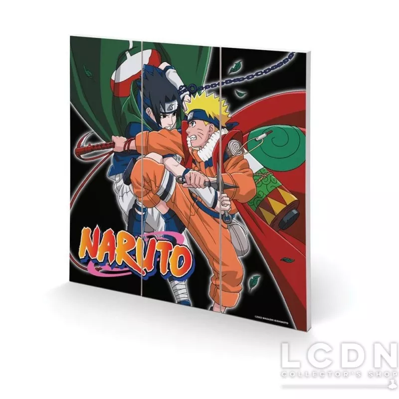 Naruto Tableau en Bois Training To Surpass The Other