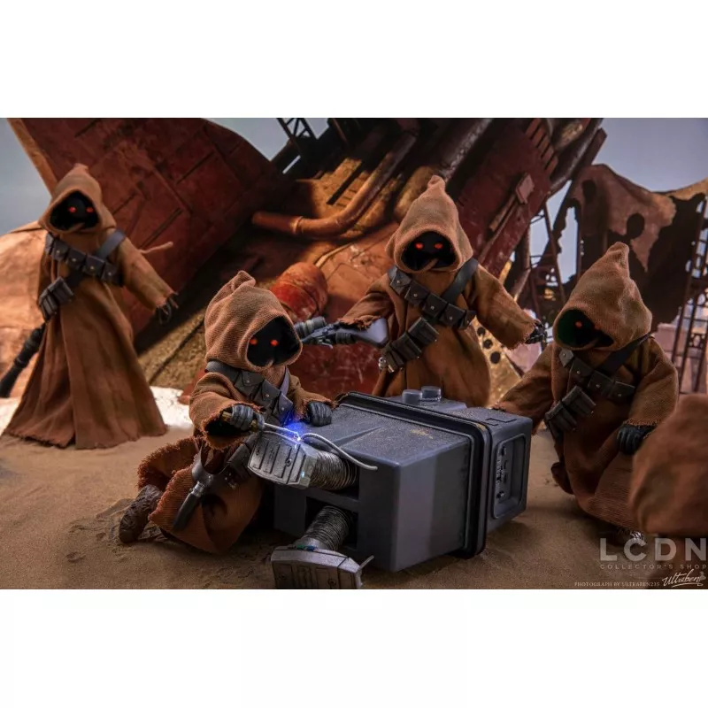 Hot Toys MMS554 Star Wars Episode IV Un Nouvel Espoir Jawa &amp; EG-6 Power Droid Pack de 2 1/6 Figurines 18 - 21cm (Neuf)