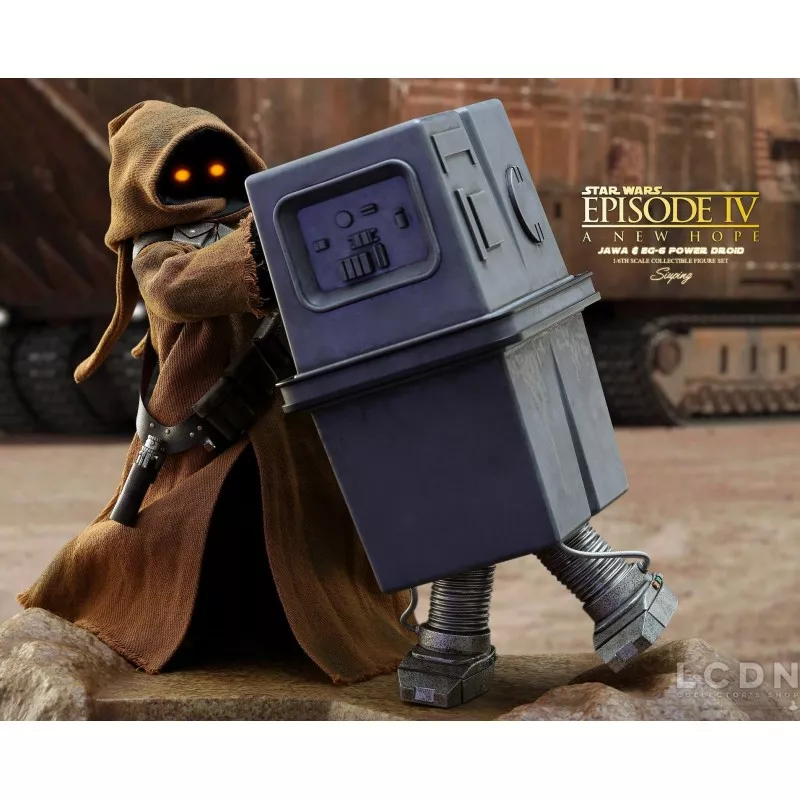 Hot Toys MMS554 Star Wars Episode IV Un Nouvel Espoir Jawa &amp; EG-6 Power Droid Pack de 2 1/6 Figurines 18 - 21cm (Neuf)