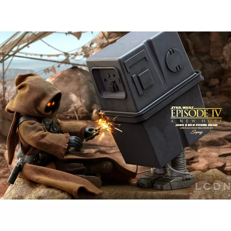 Hot Toys MMS554 Star Wars Episode IV Un Nouvel Espoir Jawa &amp; EG-6 Power Droid Pack de 2 1/6 Figurines 18 - 21cm (Neuf)
