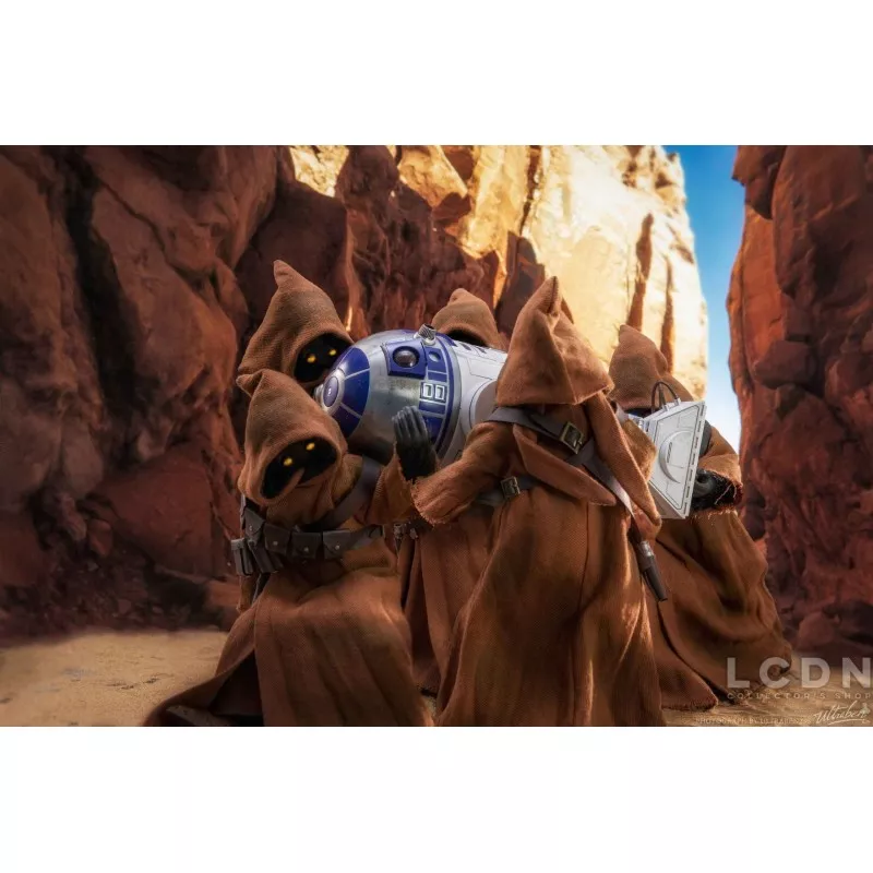 Hot Toys MMS554 Star Wars Episode IV Un Nouvel Espoir Jawa &amp; EG-6 Power Droid Pack de 2 1/6 Figurines 18 - 21cm (Neuf)