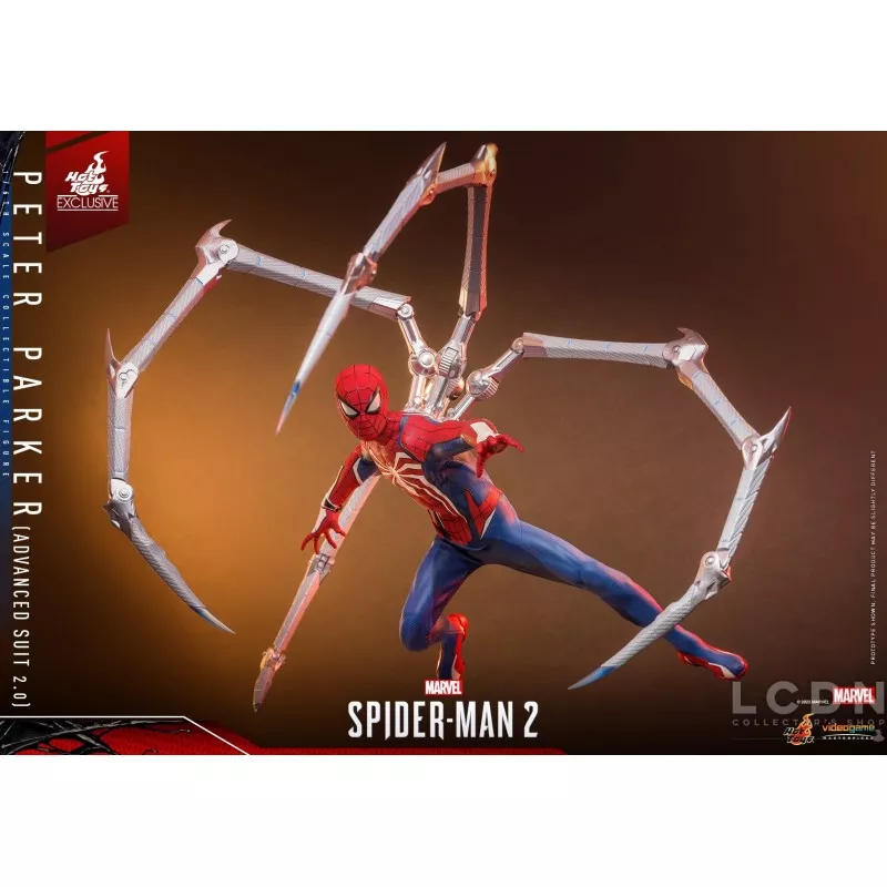 Hot Toys VGM54 Marvel&#039;s Spider-Man 2 Collectible Action Figurine 1/6 Peter Parker (Advanced Suit 2.0) 30cm