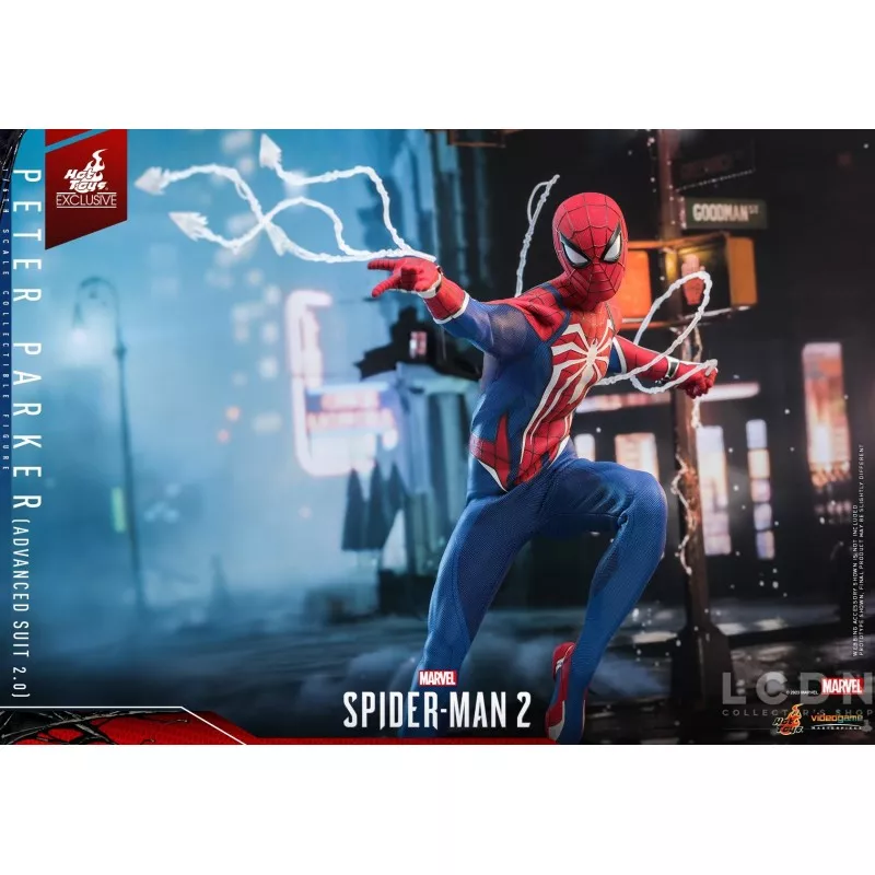 Hot Toys VGM54 Marvel&#039;s Spider-Man 2 Collectible Action Figurine 1/6 Peter Parker (Advanced Suit 2.0) 30cm