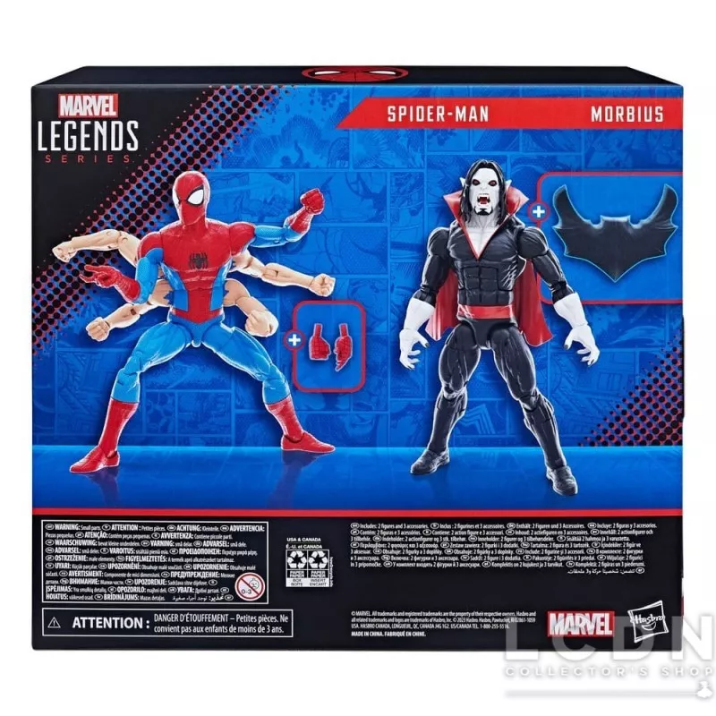 The Amazing Spider-Man Marvel Legends Pack de 2 Action Figurines Spider-Man &amp; Morbius 15cm