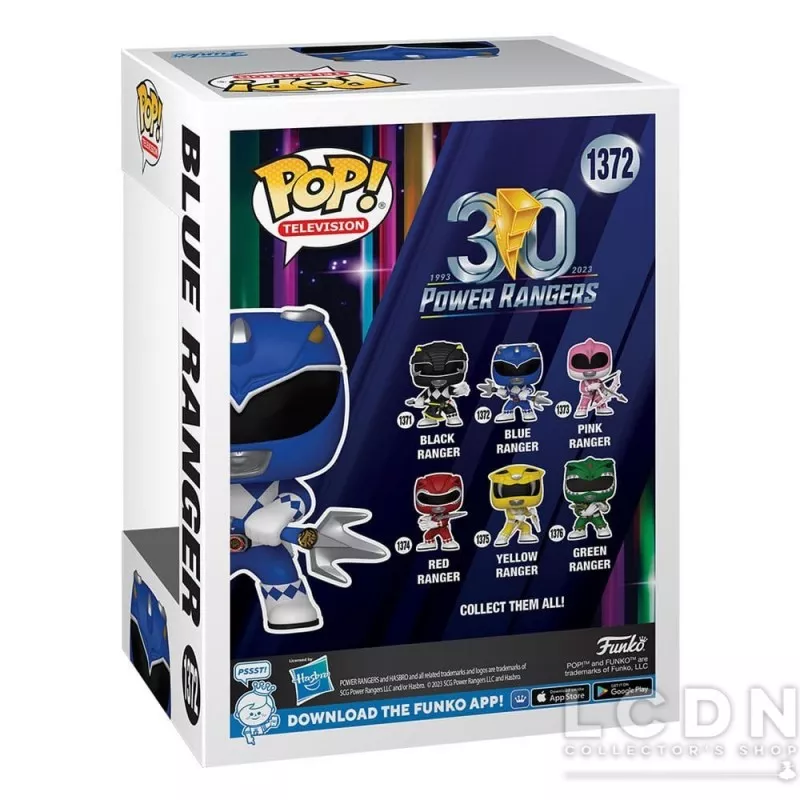 Mighty Morphin Power Rangers 30th POP! Television Blue Ranger Vinyl Figure 10cm N°1372