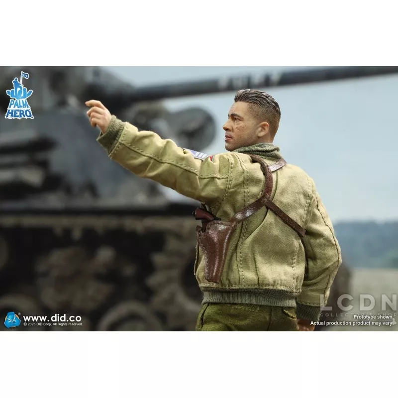 Palm Hero Series WWII US 2nd Armored Division &quot;Hell On Wheels&quot; Action Figure 1/12 SSGT Donald DID XA80019