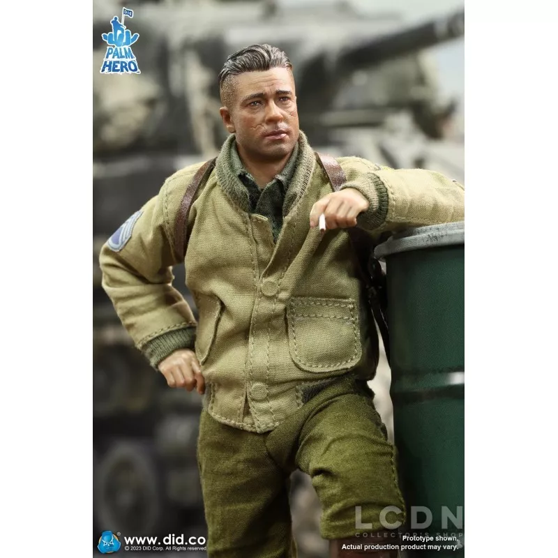 Palm Hero Series WWII US 2nd Armored Division &quot;Hell On Wheels&quot; Action Figure 1/12 SSGT Donald DID XA80019