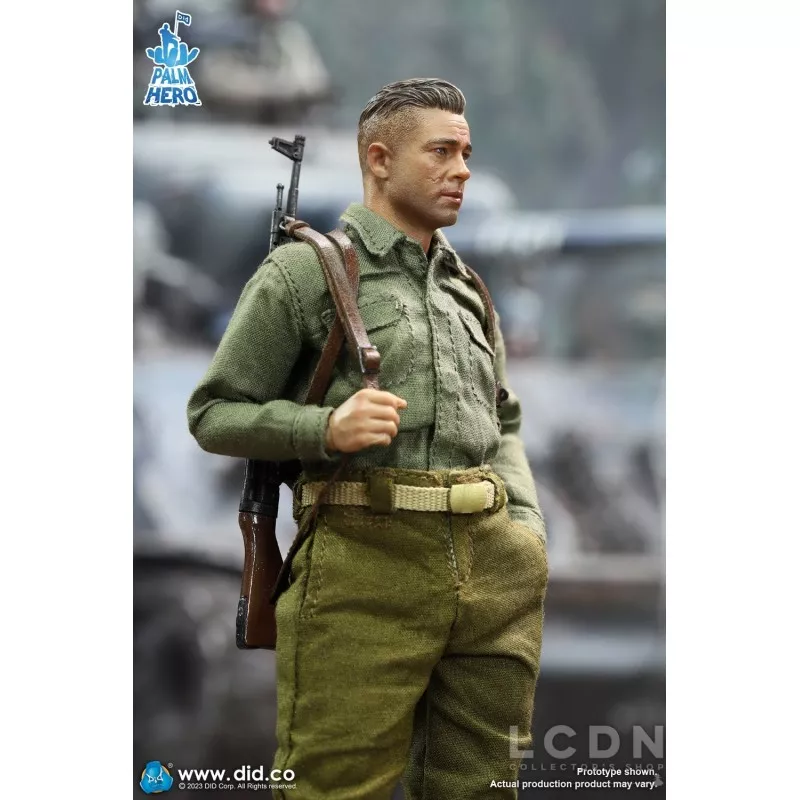 Palm Hero Series WWII US 2nd Armored Division &quot;Hell On Wheels&quot; Action Figure 1/12 SSGT Donald DID XA80019