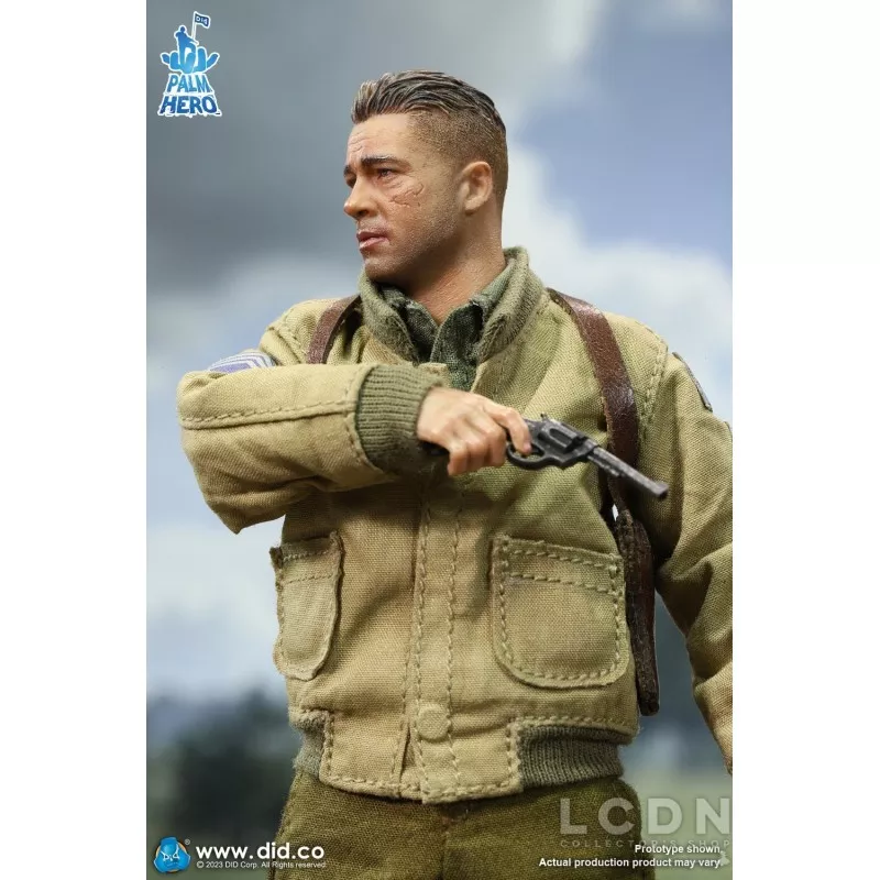 Palm Hero Series WWII US 2nd Armored Division &quot;Hell On Wheels&quot; Action Figure 1/12 SSGT Donald DID XA80019