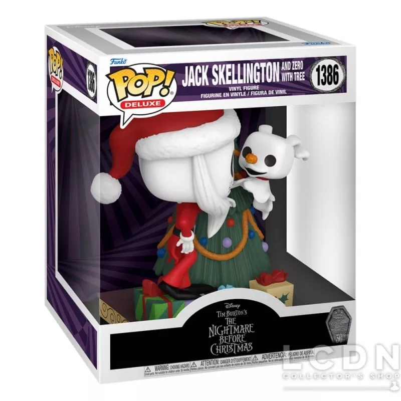 L'étrange Noël de Monsieur Jack POP! Deluxe Jack Skellington & Zero avec  Arbre de Noël Vinyle Figurine 10cm N°1386