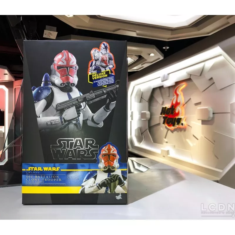 Hot Toys TMS023 Star Wars: The Clone Wars 501st Battalion Clone Trooper Deluxe Version 1/6 Collectible Figure 30cm (New)