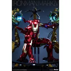 Hot Toys QS021 Iron Man 2 Collectible Action Figurine 1/4 Iron Man Mark IV with Suit-Up Gantry 48-63cm