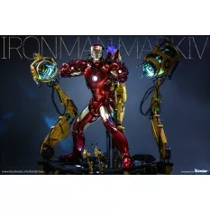 Hot Toys QS021 Iron Man 2 Collectible Action Figurine 1/4 Iron Man Mark IV with Suit-Up Gantry 48-63cm