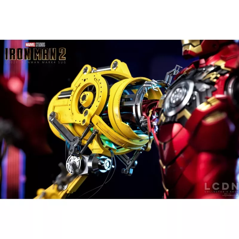 Hot Toys QS021 Iron Man 2 Collectible Action Figurine 1/4 Iron Man Mark IV with Suit-Up Gantry 48-63cm