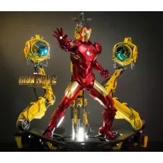 Hot Toys QS021 Iron Man 2 Collectible Action Figurine 1/4 Iron Man Mark IV with Suit-Up Gantry 48-63cm