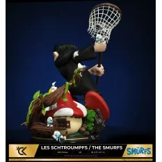 Les Schtroumpfs Statue Gargamel et Azrael au village des Schtroumpfs 38cm