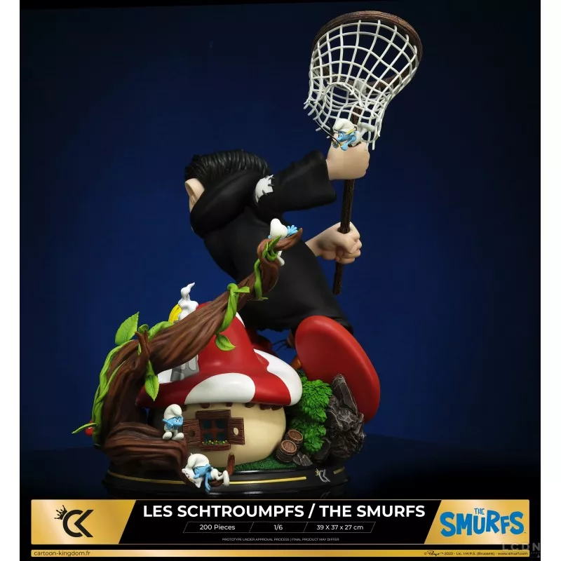 Les Schtroumpfs Statue Gargamel et Azrael au village des Schtroumpfs 38cm