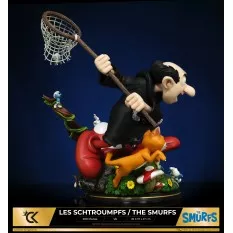 Les Schtroumpfs Statue Gargamel et Azrael au village des Schtroumpfs 38cm