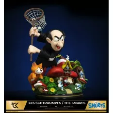 Les Schtroumpfs Statue Gargamel et Azrael au village des Schtroumpfs 38cm