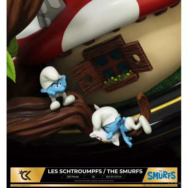 Les Schtroumpfs Statue Gargamel et Azrael au village des Schtroumpfs 38cm