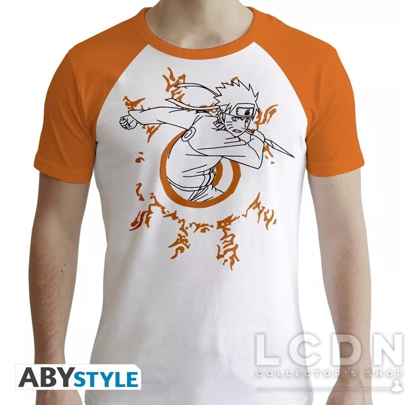 Naruto Shippuden Tshirt "Naruto" white & orange