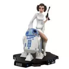 Star Wars Statue Leia & R2-D2 Animated 21cm (Displayed)