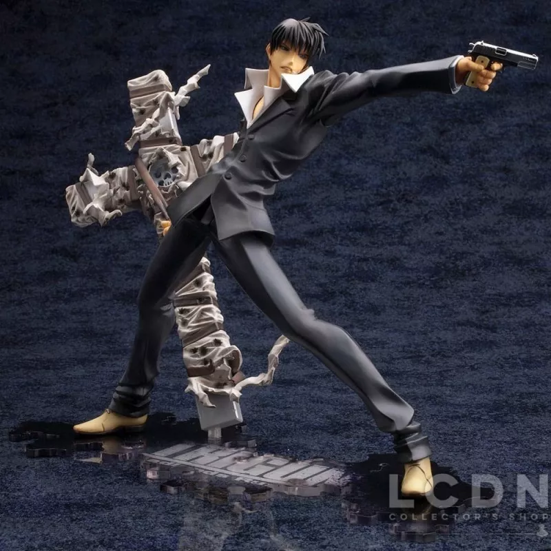 Trigun Badlands Rumble Figure ARTFX J 1/8 Nicholas D. Wolfwood Renewal Package Version 20cm