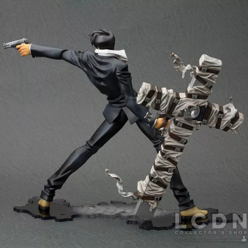 Trigun Badlands Rumble Figure ARTFX J 1/8 Nicholas D. Wolfwood Renewal Package Version 20cm