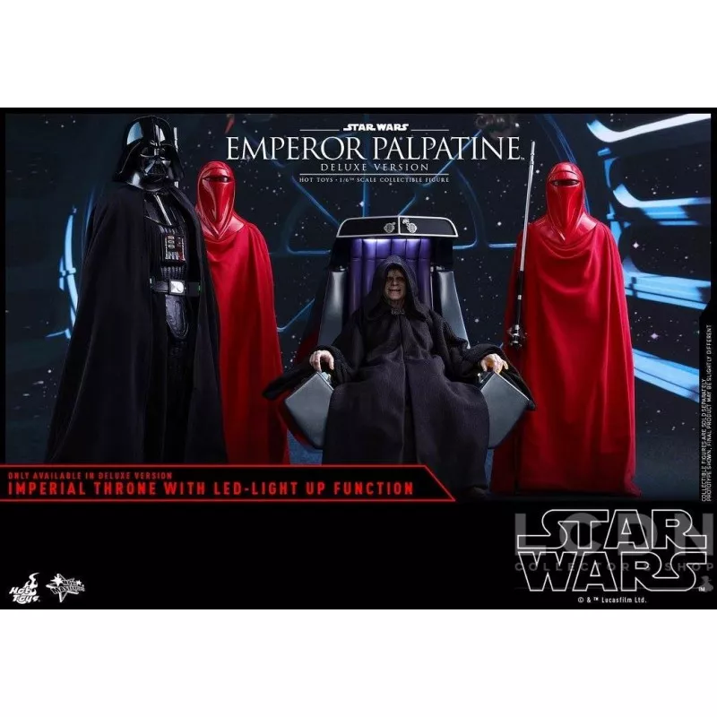 Hot Toys MMS468 Star War Episode VI Le Retour du Jedi L&#039;Empereur Palpatine Deluxe Version avec Trône 1/6 29cm (Neuf)