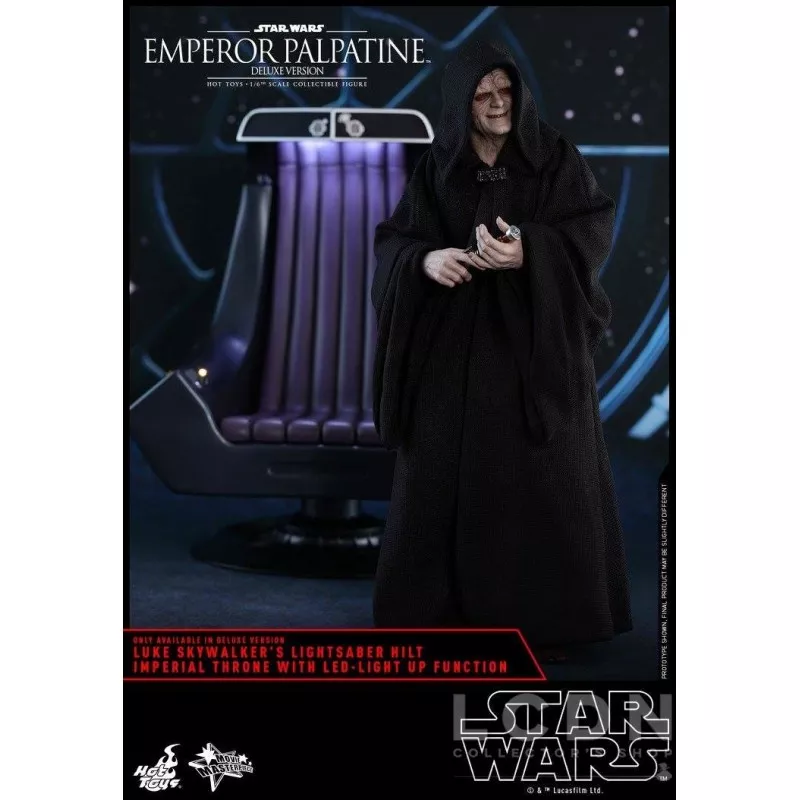 Hot Toys MMS468 Star War Episode VI Le Retour du Jedi L&#039;Empereur Palpatine Deluxe Version avec Trône 1/6 29cm (Neuf)