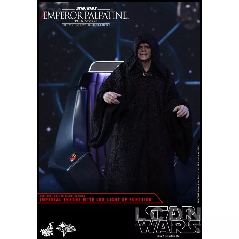Hot Toys MMS468 Star War Episode VI Le Retour du Jedi L&#039;Empereur Palpatine Deluxe Version avec Trône 1/6 29cm (Neuf)