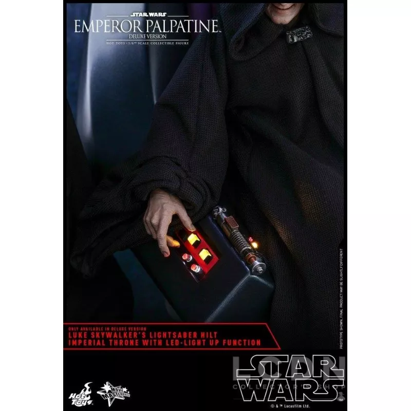 Hot Toys MMS468 Star War Episode VI Le Retour du Jedi L&#039;Empereur Palpatine Deluxe Version avec Trône 1/6 29cm (Neuf)