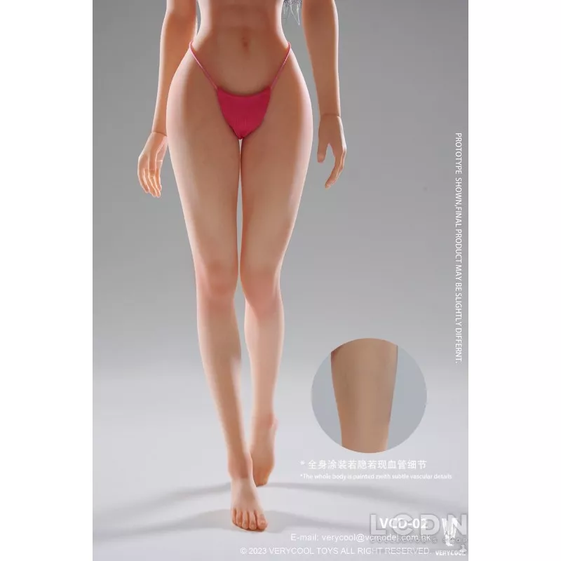 Corps Articulé Femme Silicone Poitrine Moyenne Pieds Non Détachables Peau Brune Clair VERYCOOL VCD-02C 1/6