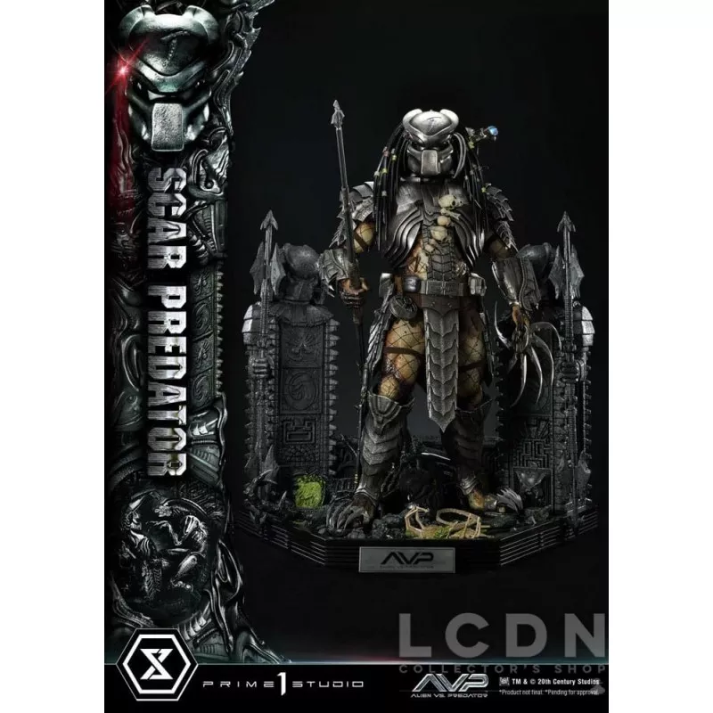 The Alien vs. Predator Statue 1/3 Scar Predator Deluxe Bonus Version 93cm