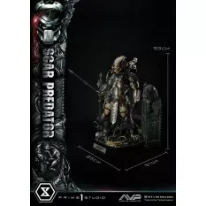 The Alien vs. Predator Statue 1/3 Scar Predator Deluxe Bonus Version 93cm