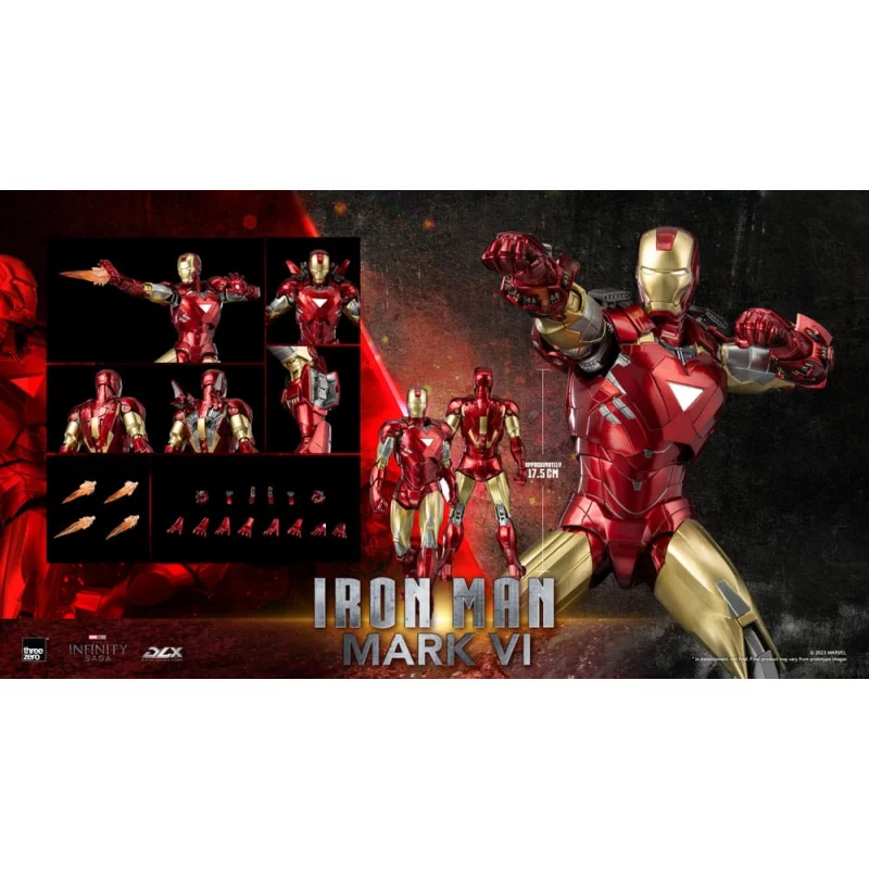 Marvel Studios The Infinity Saga Action Figurine 1/12 DLX Iron Man Mark 6 VI Threezero 17cm