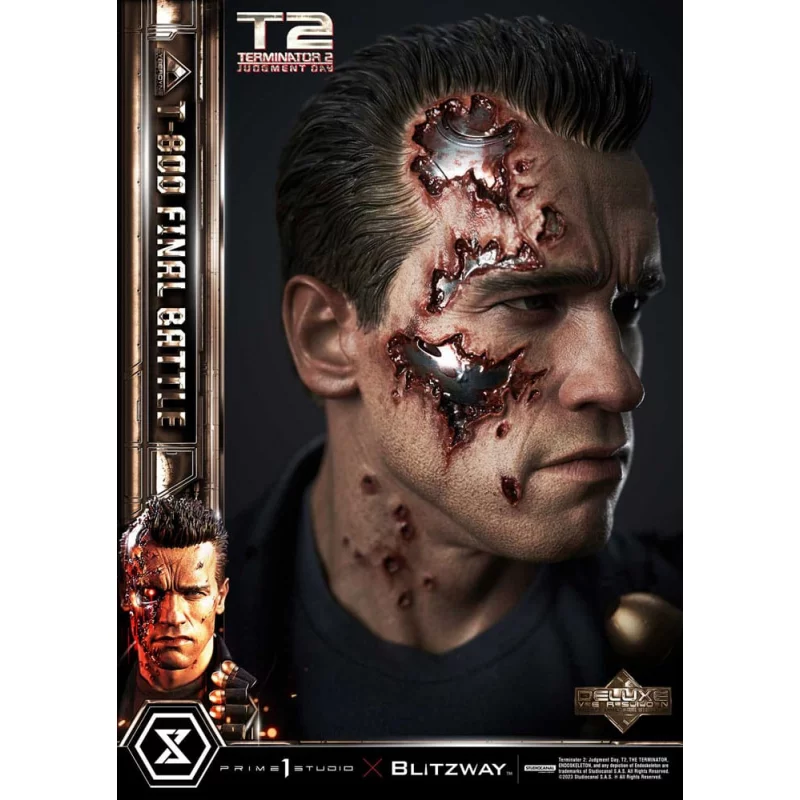 Terminator 2 Statue 1/3 T-800 Final Battle Deluxe Version 75cm