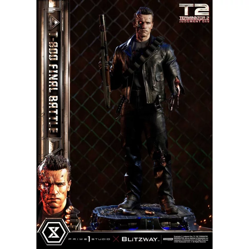 Terminator 2 Statue 1/3 T-800 Final Battle Deluxe Version 75cm