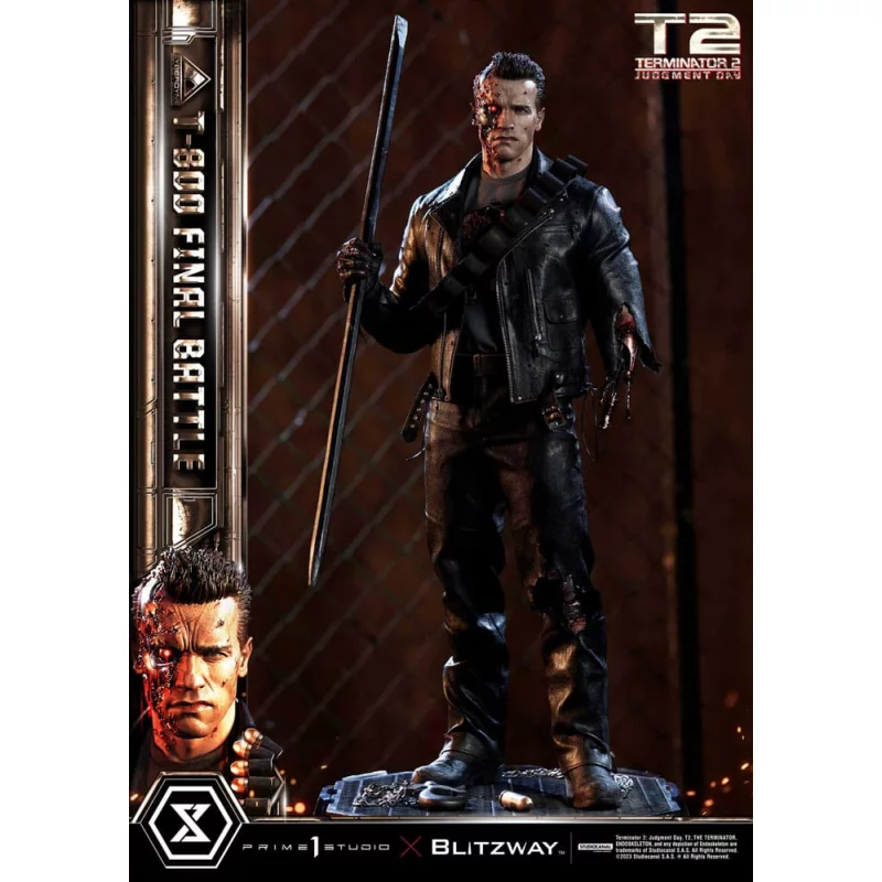 Terminator 2 Statue 1/3 T-800 Final Battle Deluxe Version 75cm