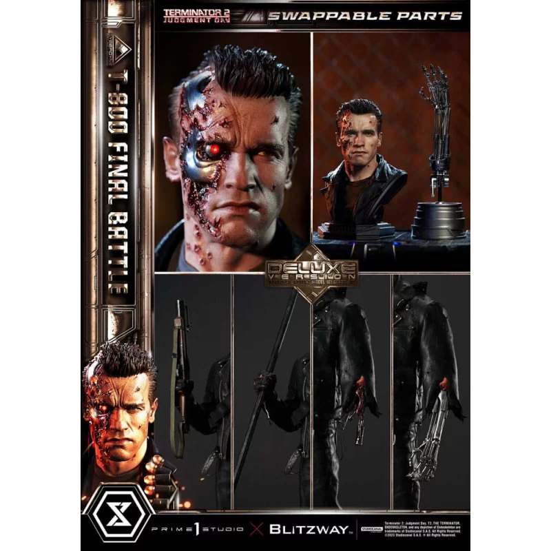 Terminator 2 Statue 1/3 T-800 Final Battle Deluxe Version 75cm