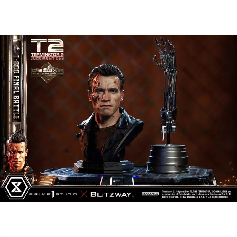 Terminator 2 Statue 1/3 T-800 Final Battle Deluxe Version 75cm
