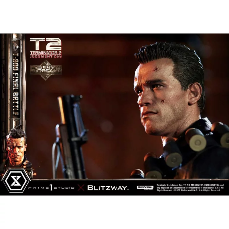Terminator 2 Statue 1/3 T-800 Final Battle Deluxe Version 75cm