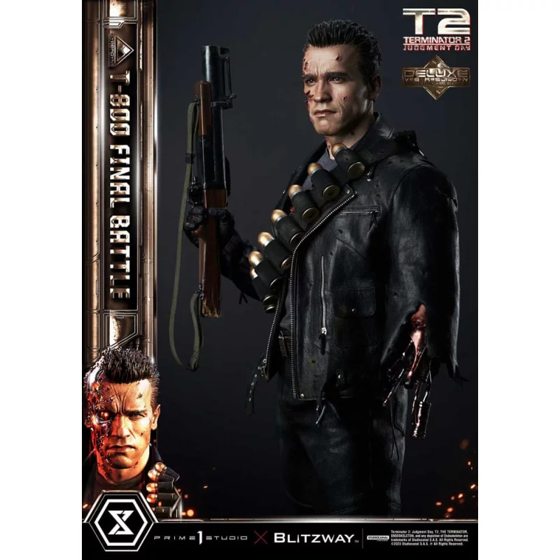 Terminator 2 Statue 1/3 T-800 Final Battle Deluxe Version 75cm