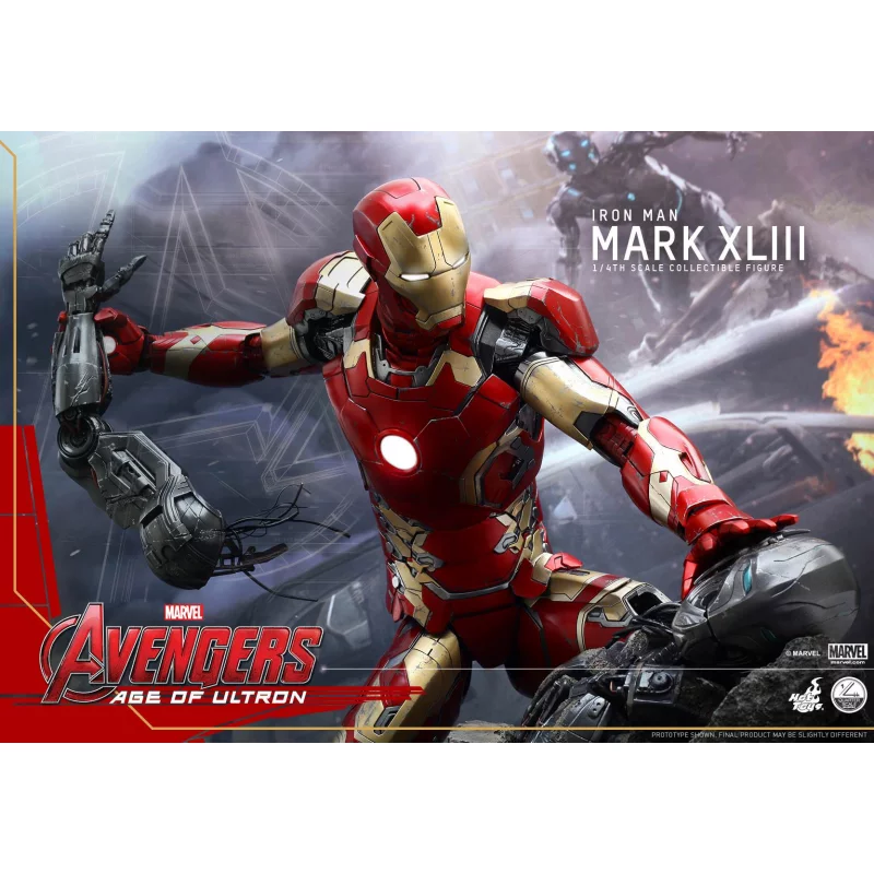 Hot Toys QS005 Avengers Age of Ultron Iron Man Mark XLIII 43 ( Robert Downey Jr. ) 1/4th scale Collectible Figure 49cm (Displayed)