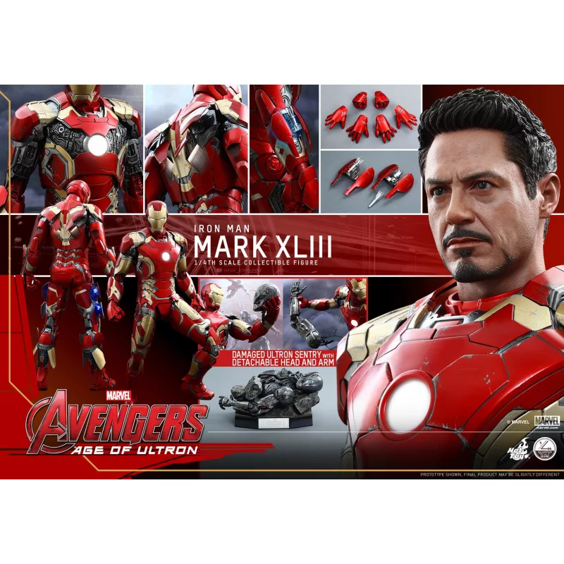 Hot Toys QS005 Avengers Age of Ultron Iron Man Mark XLIII 43 ( Robert Downey Jr. ) 1/4th scale Collectible Figure 49cm (Displayed)