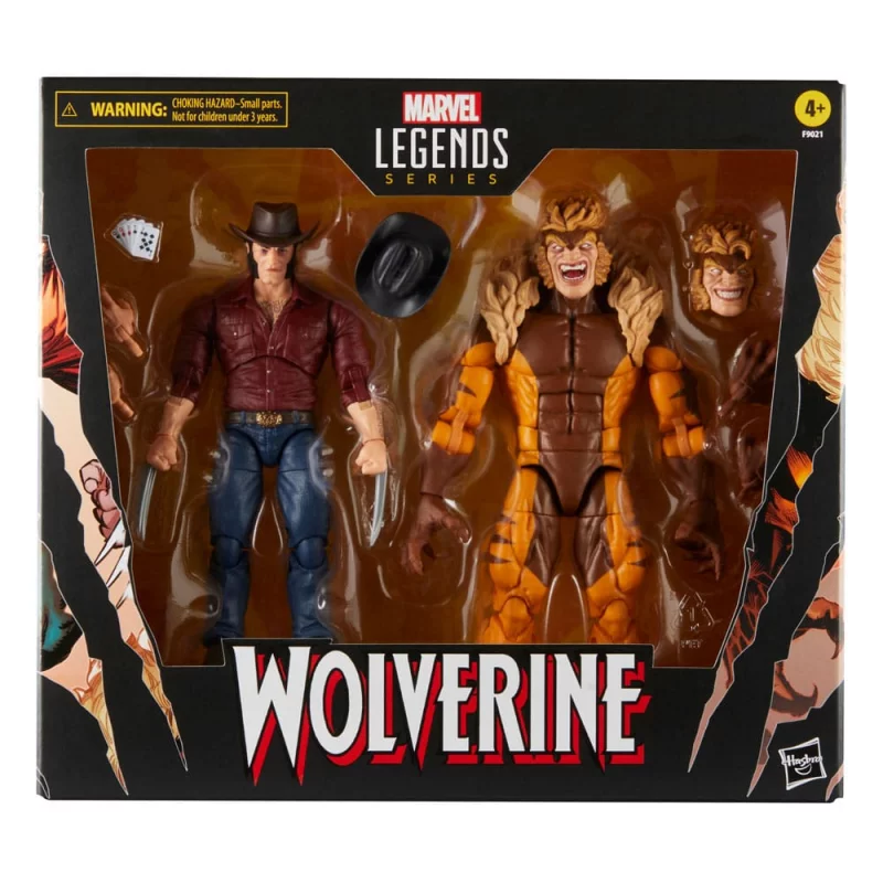 Wolverine 50th Anniversary Marvel Legends Pack de 2 Action Figurines Marvel&#039;s Logan &amp; Sabretooth 15cm