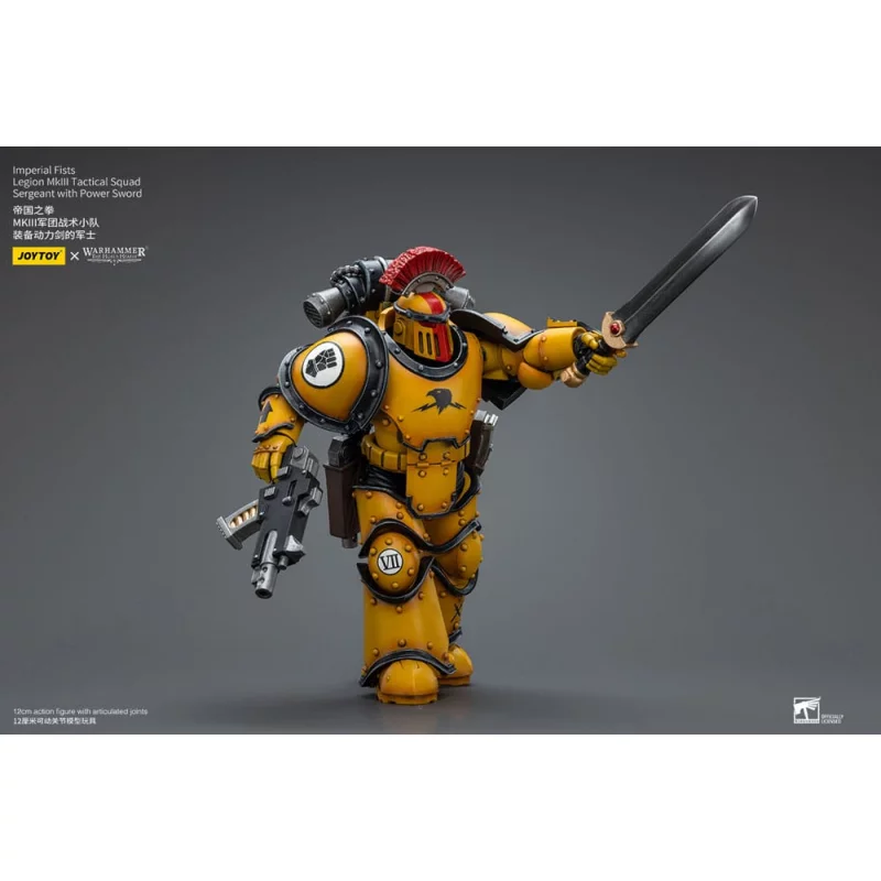 Warhammer Action Figure 1/18 The Horus Heresy Imperial Fists Legion Squad Sergeant with Power Sword 12cm