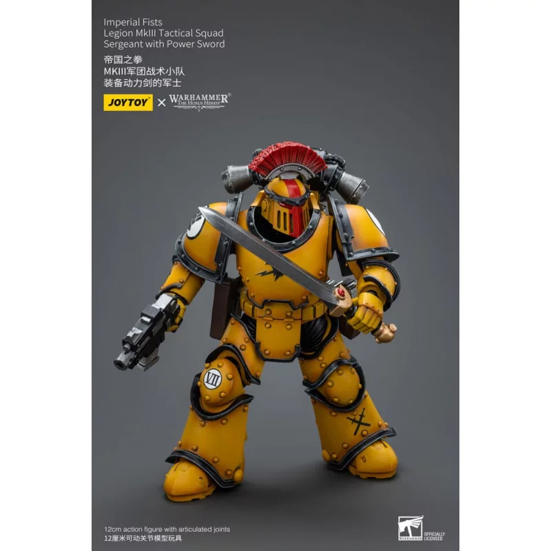 Warhammer Action Figure 1/18 The Horus Heresy Imperial Fists Legion Squad Sergeant with Power Sword 12cm