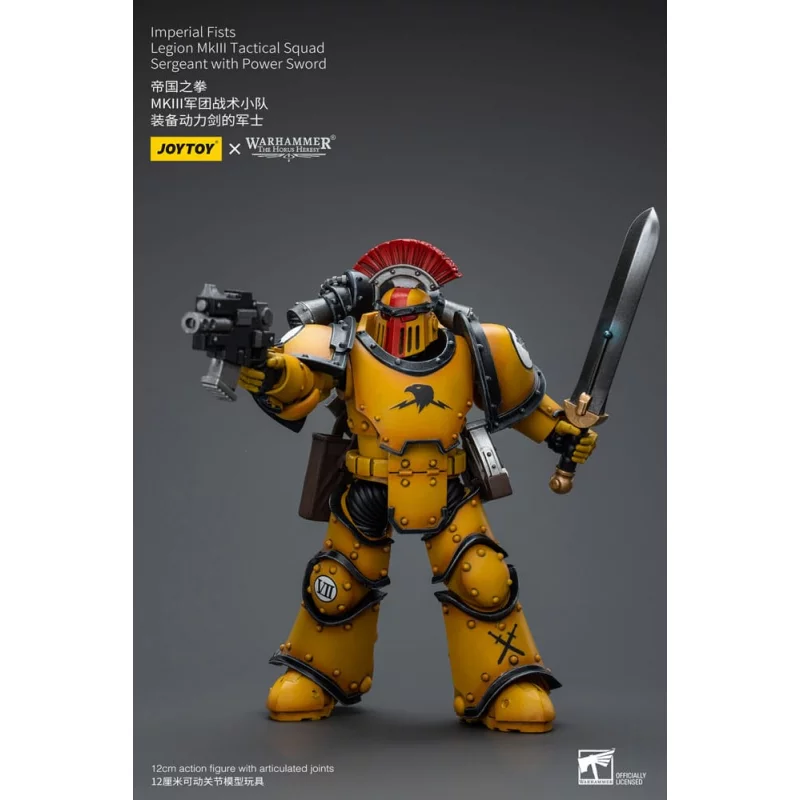 Warhammer Action Figure 1/18 The Horus Heresy Imperial Fists Legion Squad Sergeant with Power Sword 12cm